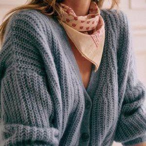 Sézane Achille Cardigan Vintage Blue XL Basile